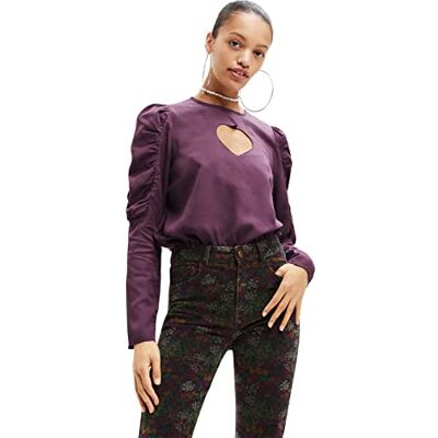 Desigual Blouse Long Sleeve Camiseta, Rojo, XS Mujeres Desigual Blouse Long Sleeve Camiseta, Rojo, XS Mujeres