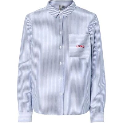 PIECES Pcirene LS Pocket Shirt FC, Blanco Brillante, L Mujeres PIECES Pcirene LS Pocket Shirt FC, Blanco Brillante, L Mujeres