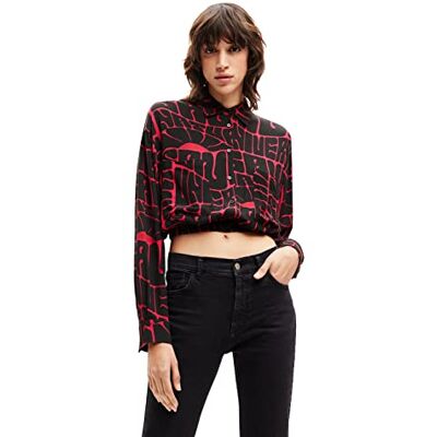 Desigual Shirt Long Sleeve Blouse, Rojo, L Mujeres Desigual Shirt Long Sleeve Blouse, Rojo, L Mujeres