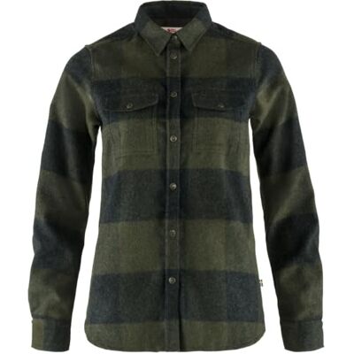 Fjällräven Canada Shirt W Long Sleeved T-Shirt, Mujer, Deep Forest-Dark Grey, XL Fjällräven Canada Shirt W Long Sleeved T-Shirt, Mujer, Deep Forest-Dark Grey, XL