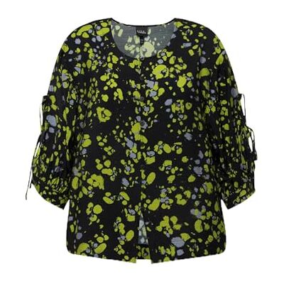 Ulla Popken Blusa con Botones y Estampado de Lunares , Negro, 44-46 Mujeres Ulla Popken Blusa con Botones y Estampado de Lunares , Negro, 44-46 Mujeres