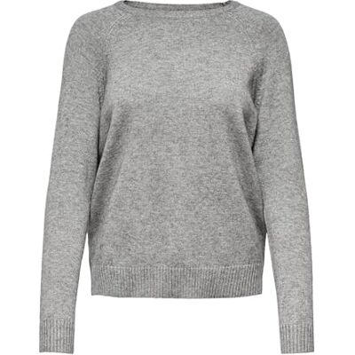ONLY Onllesly Kings L/S Pullover Knt Noos Suéter, Medium Grey Melange, S Mujer ONLY Onllesly Kings L/S Pullover Knt Noos Suéter, Medium Grey Melange, S Mujer