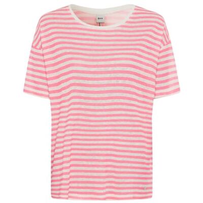 BRAX Style Candice Camiseta de Manga Corta de Lino a Rayas, 80 Dragon Fruit, 38 BRAX Style Candice Camiseta de Manga Corta de Lino a Rayas, 80 Dragon Fruit, 38