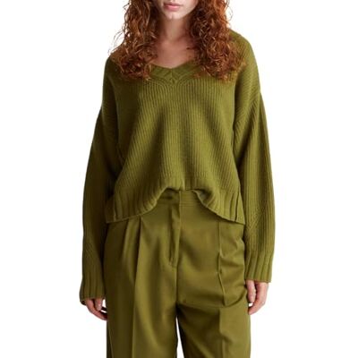 United Maglia Scollo V M/L Suéter, Verde, Mujeres United Maglia Scollo V M/L Suéter, Verde, Mujeres