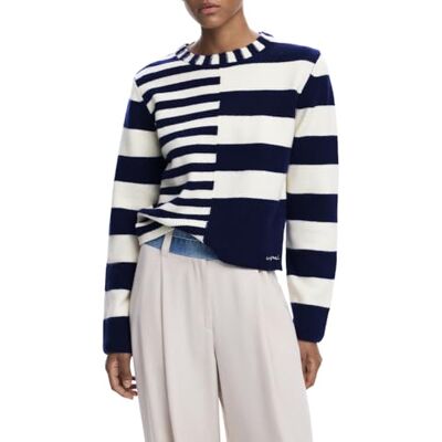 Desigual JERS_MALMOE Pullover Sweater, Turquesa, XS Women's Desigual JERS_MALMOE Pullover Sweater, Turquesa, XS Women's