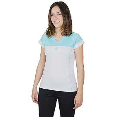 Izas Muska Camiseta De Manga Corta, Mujer, Azul Curacao/Blanco, XS Izas Muska Camiseta De Manga Corta, Mujer, Azul Curacao/Blanco, XS