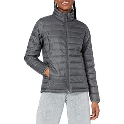 Amazon Essentials Lightweight Water-resistant Packable Puffer Jacket, Abrigo Mujer, Gris (charcoal heather), Medium Amazon Essentials Lightweight Water-resistant Packable Puffer Jacket, Abrigo Mujer, Gris (charcoal heather), Medium