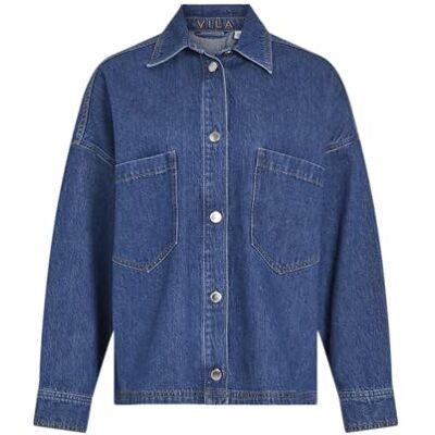 Vila Denim Shirt Camiseta Vaquera Vicreek L/S, Medio De Mezclilla Azul, 38 Mujeres Vila Denim Shirt Camiseta Vaquera Vicreek L/S, Medio De Mezclilla Azul, 38 Mujeres