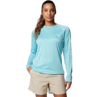 Columbia Tidal tee II Manga Larga para Mujer, Mujer, , Logotipo Azul Transparente/Blanco., XL Columbia Tidal tee II Manga Larga para Mujer, Mujer, , Logotipo Azul Transparente/Blanco., XL