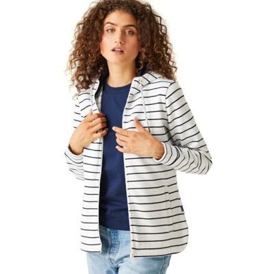 Regatta Bayletta Sudadera con Capucha y Cremallera Completa para Mujer, Color Blanco y Azul Marino Regatta Bayletta Sudadera con Capucha y Cremallera Completa para Mujer, Color Blanco y Azul Marino