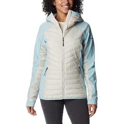Columbia Powder Lite Hybrid Chaqueta con Capucha para Mujer, Dark Stone, Aqua Haze, M Columbia Powder Lite Hybrid Chaqueta con Capucha para Mujer, Dark Stone, Aqua Haze, M