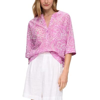 s.Oliver Blusa de algodón con Estampado Floral y Manga murciélago, Rosa., 36 s.Oliver Blusa de algodón con Estampado Floral y Manga murciélago, Rosa., 36