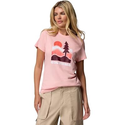 Columbia Ruby Springs Camiseta Ajustada Gráfica de Manga Corta, Una Camiseta Cómoda Que Se Mueve Contigo, Absorbe el Sudor, Elegante, Diseño Listo para la Aventura Mujer Columbia Ruby Springs Camiseta Ajustada Gráfica de Manga Corta, Una Camiseta Cómoda Que Se Mueve Contigo, Absorbe el Sudor, Elegante, Diseño Listo para la Aventura Mujer