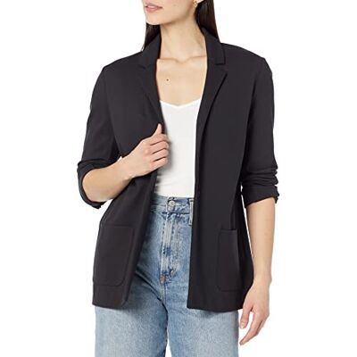 Amazon Essentials Blazer Ponte Suave de Corte Holgado Mujer, Negro, M Amazon Essentials Blazer Ponte Suave de Corte Holgado Mujer, Negro, M