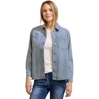 Cecil Style Denim Overshirt Yd Strip Capa, Mid Blue Wash, M para Mujer Cecil Style Denim Overshirt Yd Strip Capa, Mid Blue Wash, M para Mujer