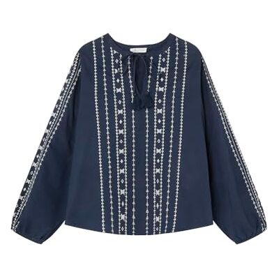 SPRINGFIELD Blusa para Mujer, Azul Marítimo,36 SPRINGFIELD Blusa para Mujer, Azul Marítimo,36