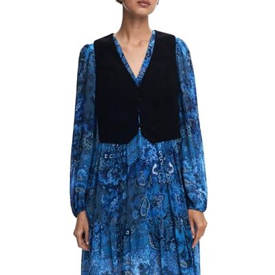 Desigual Vest_Chaleco, 5032 Azul Oscuro, S Desigual Vest_Chaleco, 5032 Azul Oscuro, S