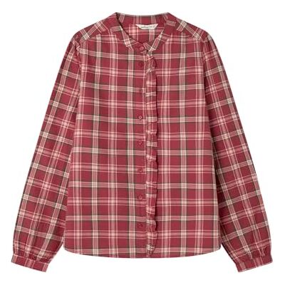 SPRINGFIELD Ruffle Mao Collar Shirt Blouse, Orange, 34 para Mujer SPRINGFIELD Ruffle Mao Collar Shirt Blouse, Orange, 34 para Mujer