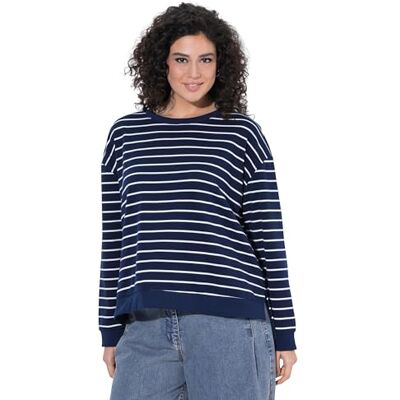 Ulla Popken Sudadera para Mujer, Tallas Grandes, Tallas Grandes, Talla Grande, Cuello Redondo, Manga Larga, Espalda más Larga Ulla Popken Sudadera para Mujer, Tallas Grandes, Tallas Grandes, Talla Grande, Cuello Redondo, Manga Larga, Espalda más Larga