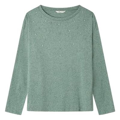SPRINGFIELD Long Sleeve Round Neck T-Shirt with Frontal Pearls Camiseta De Manga Larga Mujer SPRINGFIELD Long Sleeve Round Neck T-Shirt with Frontal Pearls Camiseta De Manga Larga Mujer