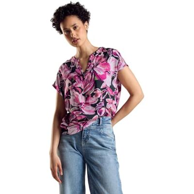 Street One A344570 Blusa de Verano con Estampado, Women's, Magnolia Pink-Flower Print, 38 Street One A344570 Blusa de Verano con Estampado, Women's, Magnolia Pink-Flower Print, 38