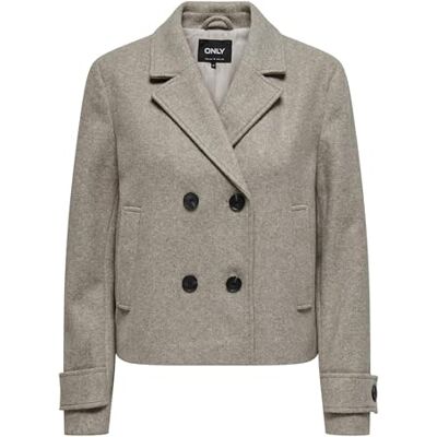 ONLY Onlfreja Life Short Db Jacket OTW Noos Abrigo, Mocha Merengue/Detalle: Melange, L ONLY Onlfreja Life Short Db Jacket OTW Noos Abrigo, Mocha Merengue/Detalle: Melange, L