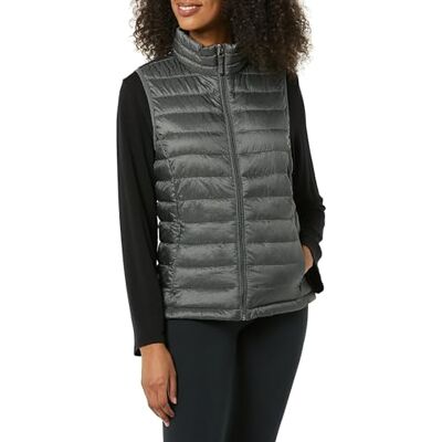 Amazon Essentials Lightweight Water-resistant Packable Puffer Vest, Abrigo Mujer, Gris (charcoal heather), XX-Large Amazon Essentials Lightweight Water-resistant Packable Puffer Vest, Abrigo Mujer, Gris (charcoal heather), XX-Large