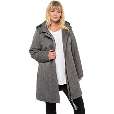 Ulla Popken Capa, función meteorológica 3X, Capucha, Forro Abrigo, Gris (Anthracite 12), 48-50 para Mujer Ulla Popken Capa, función meteorológica 3X, Capucha, Forro Abrigo, Gris (Anthracite 12), 48-50 para Mujer