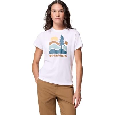 Columbia Ruby Springs Camiseta Ajustada Gráfica de Manga Corta, Una Camiseta Cómoda Que Se Mueve Contigo, Absorbe el Sudor, Elegante, Diseño Listo para la Aventura Mujer Columbia Ruby Springs Camiseta Ajustada Gráfica de Manga Corta, Una Camiseta Cómoda Que Se Mueve Contigo, Absorbe el Sudor, Elegante, Diseño Listo para la Aventura Mujer