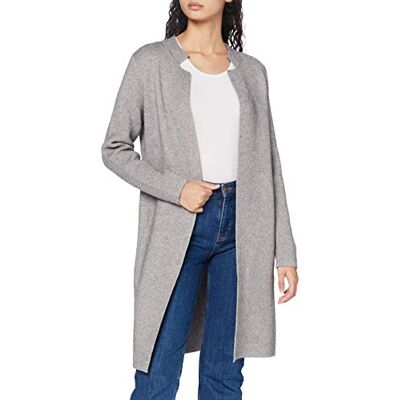 Morgan Cárdigan recto cuello con muescas Gris XS Morgan Cárdigan recto cuello con muescas Gris XS