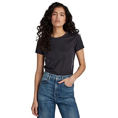 G-STAR Para Mujer Top Text Graphic Slim, Azul (dk legion blue ), XXS G-STAR Para Mujer Top Text Graphic Slim, Azul (dk legion blue ), XXS