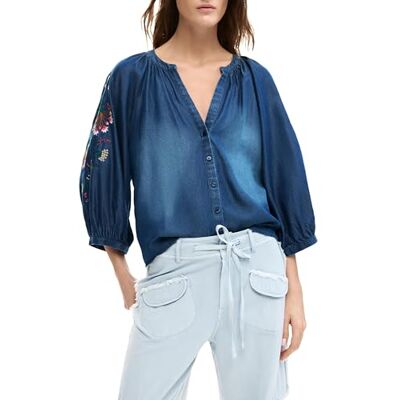Desigual Chambre Blouse, Turquesa, M Women's Desigual Chambre Blouse, Turquesa, M Women's