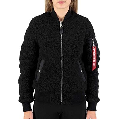 Alpha Chaqueta bomber MA-1 VF Teddy para mujer Black Alpha Chaqueta bomber MA-1 VF Teddy para mujer Black