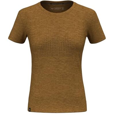 SALEWA Eagle Dotted Mountain Merino T-Shirt Women, Golden Brown, XL SALEWA Eagle Dotted Mountain Merino T-Shirt Women, Golden Brown, XL