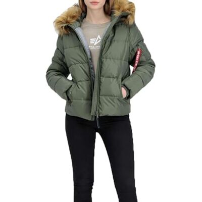Alpha Chaqueta de invierno Hooded Puffer para mujer Sage-Green Alpha Chaqueta de invierno Hooded Puffer para mujer Sage-Green