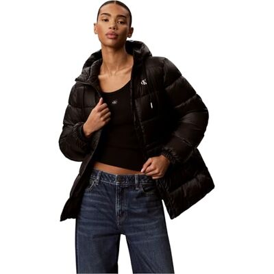 Calvin Lw Mid Logo Puffer Coat Abrigos Mujer Calvin Lw Mid Logo Puffer Coat Abrigos Mujer