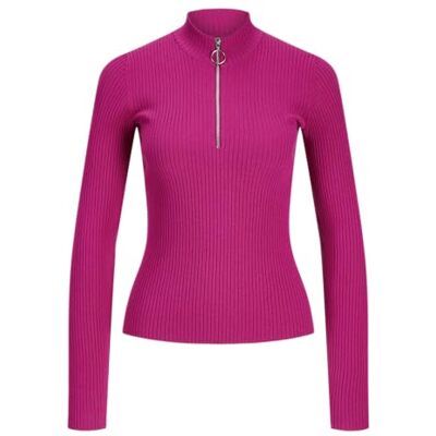 JJXX Jxzoma-Mallas de Punto con Media Cremallera Top, Fucsia Red, L para Mujer JJXX Jxzoma-Mallas de Punto con Media Cremallera Top, Fucsia Red, L para Mujer