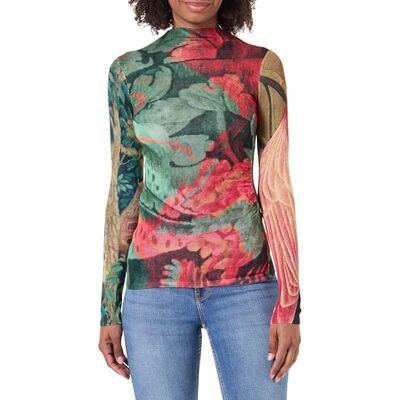 Desigual JERS_Tapiz_LACRO Pullover Sweater, Verde, XS Women's Desigual JERS_Tapiz_LACRO Pullover Sweater, Verde, XS Women's
