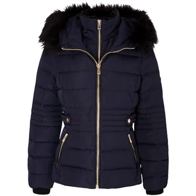 Morgan Chaqueta con capucha para mujer, talla 34, azul marino, 34 Morgan Chaqueta con capucha para mujer, talla 34, azul marino, 34