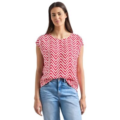 Street One Dropped Shoulder Blusa con Cuello Redondo, Color Rojo Salsa 42 Street One Dropped Shoulder Blusa con Cuello Redondo, Color Rojo Salsa 42