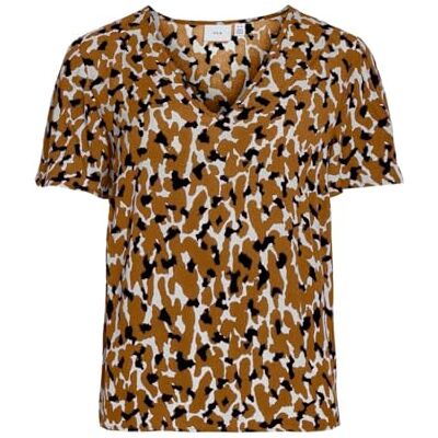 Vila Viruma Fi S/S V-Cuello Top/R Blusa de Manga Corta Mujer (Pack de 1) Vila Viruma Fi S/S V-Cuello Top/R Blusa de Manga Corta Mujer (Pack de 1)