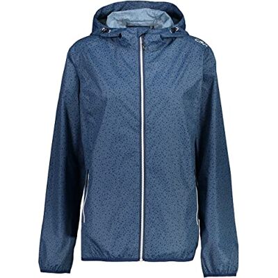 CMP Chaqueta de mujer con capucha para lluvia, Azul, M CMP Chaqueta de mujer con capucha para lluvia, Azul, M
