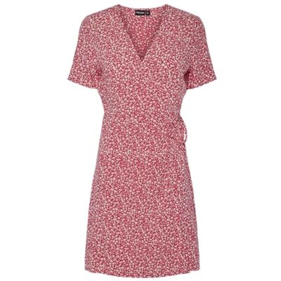 PIECES Pctala New SS Wrap Dress Noos BC, Lemonada Rosa, L Mujeres PIECES Pctala New SS Wrap Dress Noos BC, Lemonada Rosa, L Mujeres