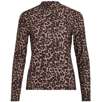 Vila Camiseta de Manga Larga Vileoa L/S con Cuello Alto, Nomad/AOP:Leo, XS Vila Camiseta de Manga Larga Vileoa L/S con Cuello Alto, Nomad/AOP:Leo, XS