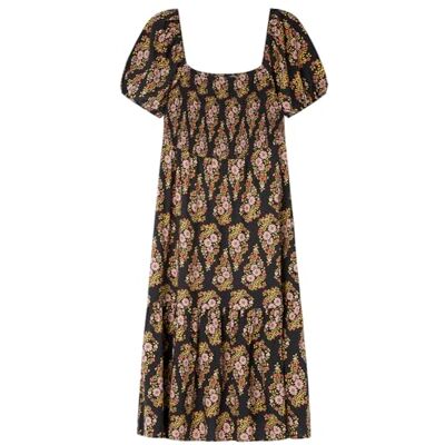 SPRINGFIELD SPRINGFILED Vestido Midi Manga Abullonada, Vestido Mujer, Black, 34 SPRINGFIELD SPRINGFILED Vestido Midi Manga Abullonada, Vestido Mujer, Black, 34