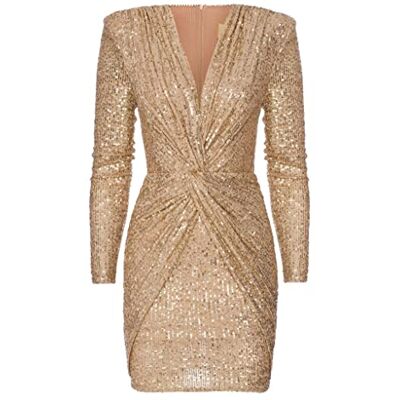 Swing Fashion Dolores Gold (L) Swing Moda Mini Mujer Elegante Festivo Fiesta Noche Novia Corto Vestido con Lentejuelas Cuello en V Manga Oro 40 (Largo) Swing Fashion Dolores Gold (L) Swing Moda Mini Mujer Elegante Festivo Fiesta Noche Novia Corto Vestido con Lentejuelas Cuello en V Manga Oro 40 (Largo)