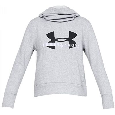 Under Armour Sportstyle Logo Parte superior del calentamiento, Mujer, Steel Light Heather / Black / White (035), XXL Under Armour Sportstyle Logo Parte superior del calentamiento, Mujer, Steel Light Heather / Black / White (035), XXL