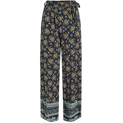 Vila Viayais HW Wide Pants/Ft/Ka Pantalón, Navy Blazer/AOP:Graphic, 38 para Mujer Vila Viayais HW Wide Pants/Ft/Ka Pantalón, Navy Blazer/AOP:Graphic, 38 para Mujer