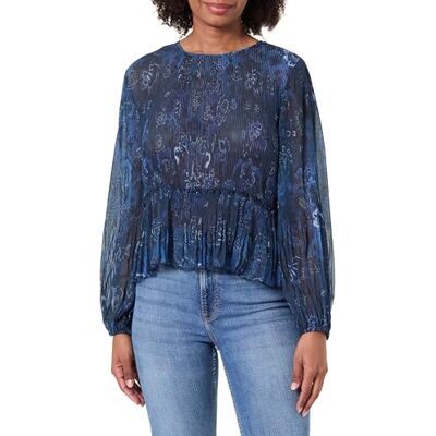 Desigual BLUS_PLISE Blouse, Turquesa, XL Women's Desigual BLUS_PLISE Blouse, Turquesa, XL Women's