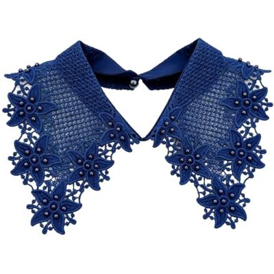 KAHDGSS Pieza de capa decorativa con cuello de mujer calado Detalle de cuello de pétalo con cuentas, acabado de tela de poliéster, elegante mejora del atuendo KAHDGSS Pieza de capa decorativa con cuello de mujer calado Detalle de cuello de pétalo con cuentas, acabado de tela de poliéster, elegante mejora del atuendo